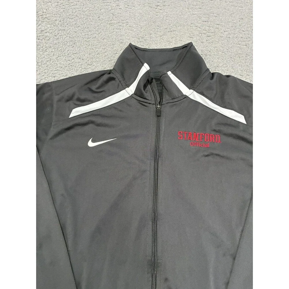 Stanford Cardinal Jacket Mens XL Gray NCAA College Nike Full Zip Track